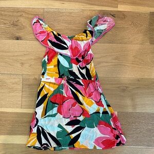 Billabong Girls Floral Ruffle Sundress - Pink, Green & Yellow
